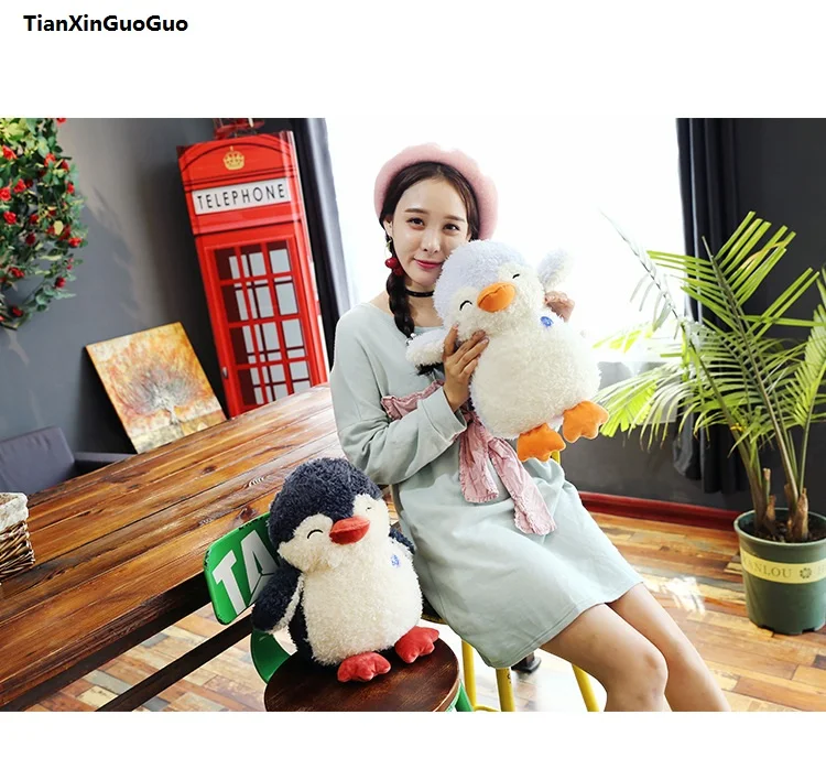 Крутая плюшевая игрушка в виде пингвина около 35 см мягкая кукла декоративная