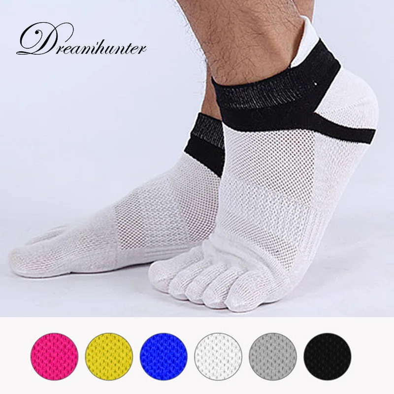 Мужские Весна Лето хлопковые носки в сетку мужские с отдельными пятью пальцами