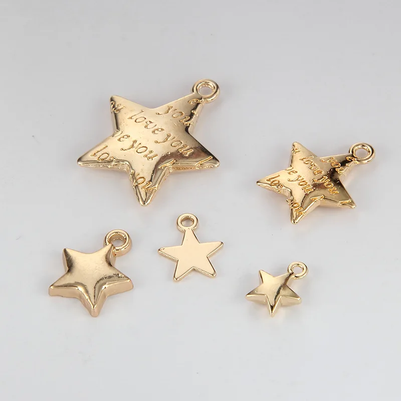 10pcs Factory price Hot High Quality Alloy Golden Color Charm Words Love Star Charms Pendant For Necklace Jewelry Accessories | Украшения и