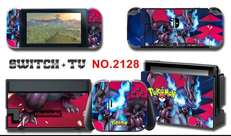 Для nintendo Switch Pain sticker консоль Dock Joy Con полное покрытие цветной бумажной кожи Закаленное стекло протектор экрана от 2000-2305