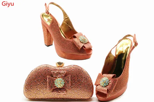 African Shoes And Bags To Match Set High Quality Women Bag Sets Italian For Party HSN1-25 | Обувь