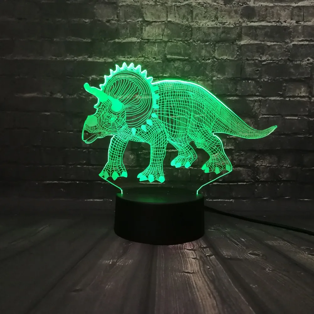 Акриловый светодиодный 3D животных вулканической лавы с рисунком динозавра в