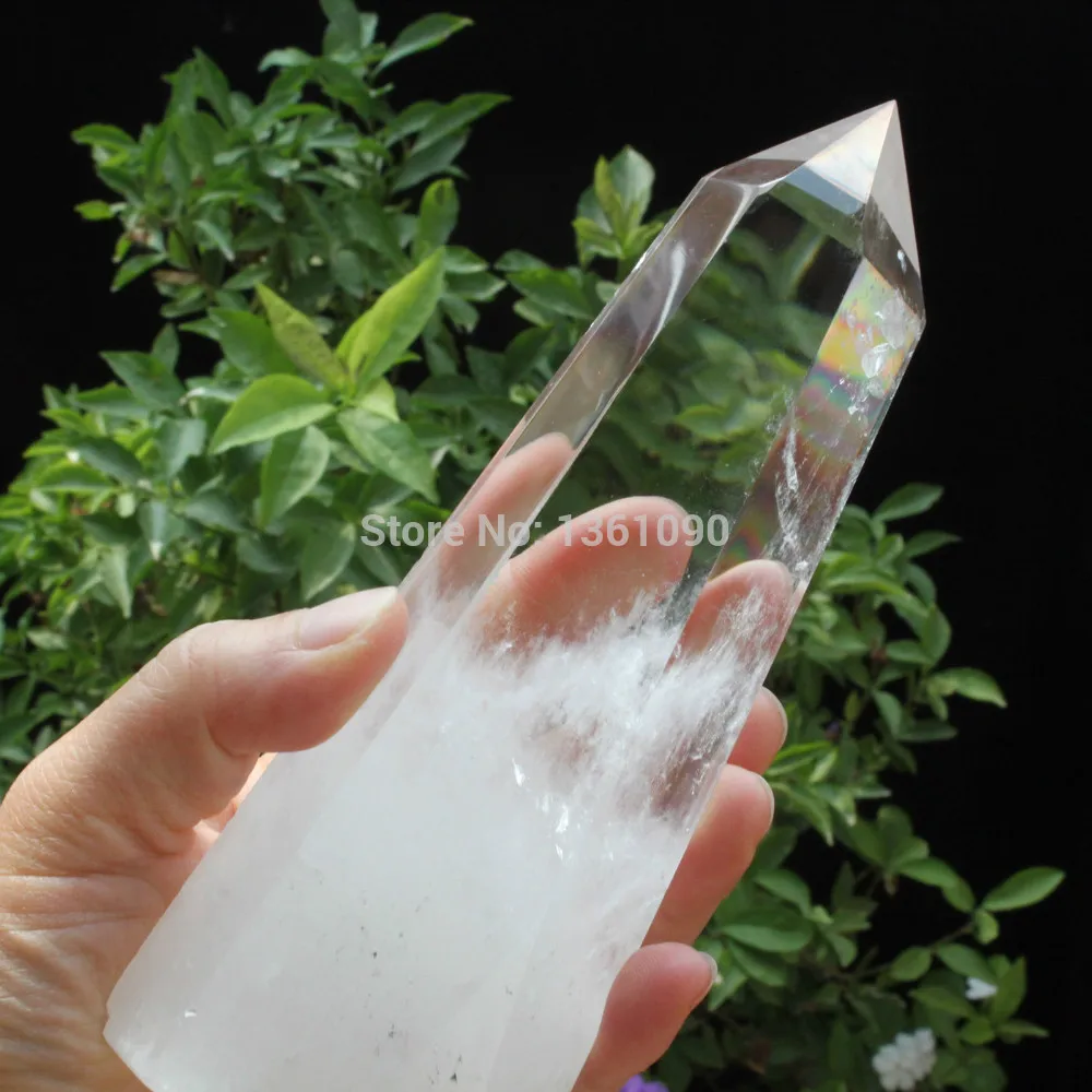 

xd j00287 Natural QUARTZ CRYSTAL 6 sided Wand Point Healing