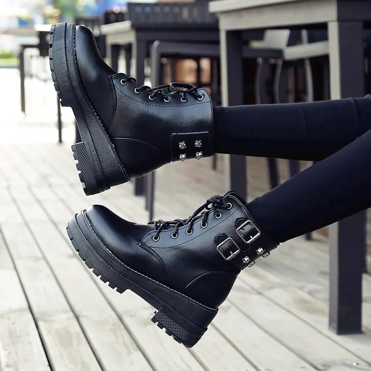 Ботильоны на плоской подошве женская черная обувь танкетке каблуке 6 5 см модные