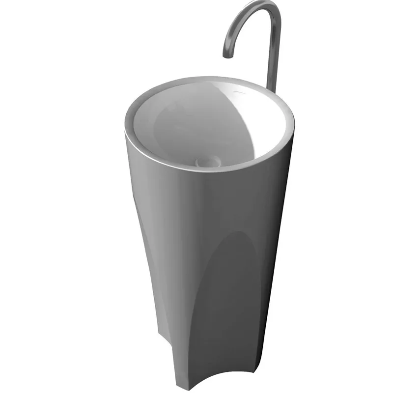 Corian умывальник на пьедестале для ванной комнаты отдельно стоящая матовая