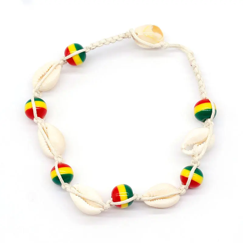

New Hand Knitted Rope Chain Ankle Bracelets Colored Beads Shell Bohemian Beach Anklets for Women Jewelry