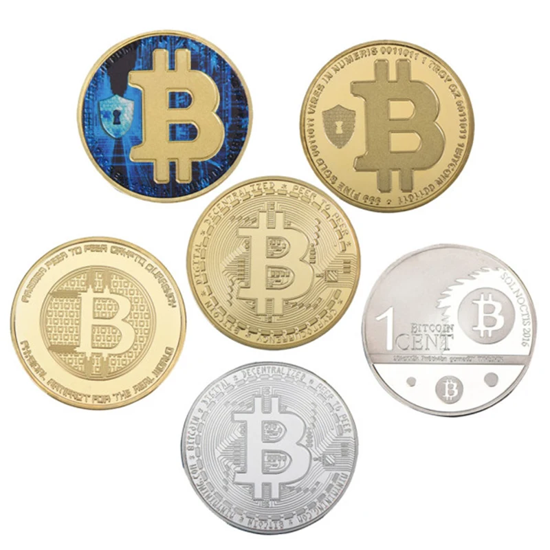 Позолоченные Коллекционные монеты Биткоин искусство вызов Золотая монета