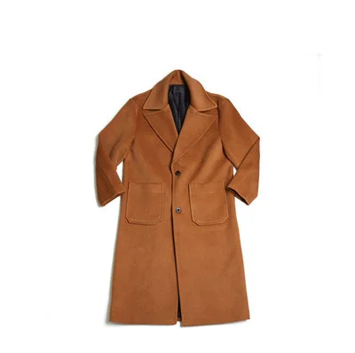 light tan cotton AYUNSUE, зимнее кашемировое пальто, Мужская Длинная шерстяная куртка, Wram, толстое двубортное пальто, Гороховая кроватка, для мужчин, плюс размер, верхняя одежда LX1105 - Цвет: light tan cotton