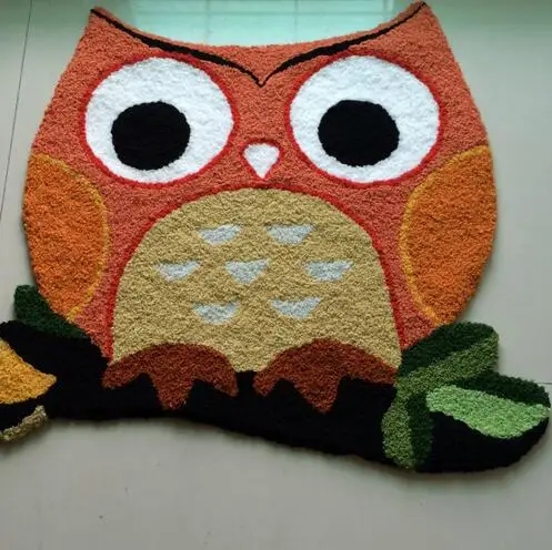 yellow owl Ручной работы животное сова дверь ковер при входе половик ребенок ковер кухонный коврик на балкон Alfombra - Цвет: yellow owl