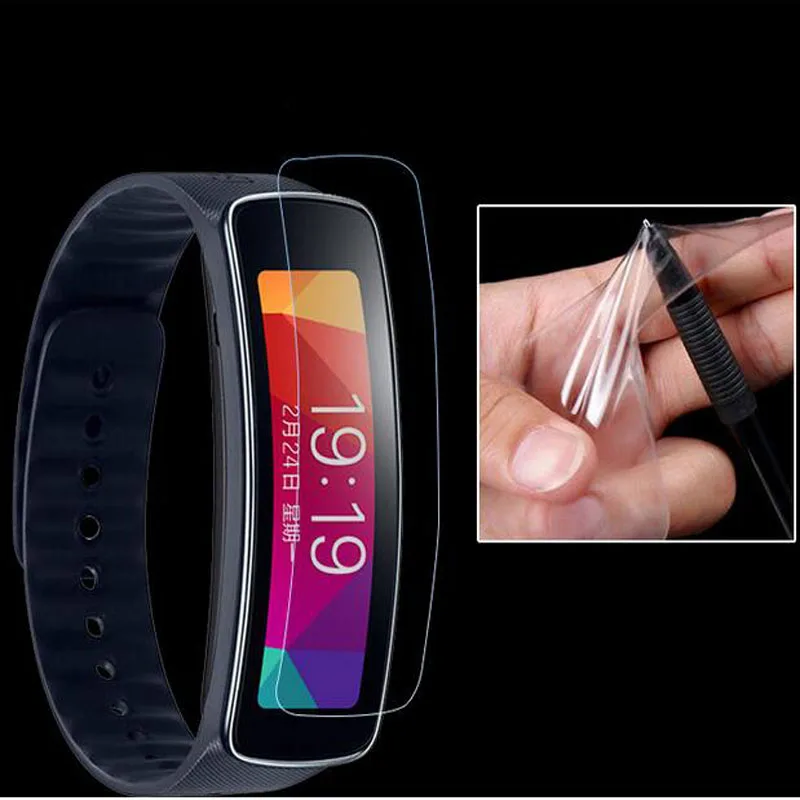 

2pieces Anti-scratch Soft TPU Ultra HD Clear Protective Film Guard For Samsung Gear Fit R350 Watch Full Screen Protector Cover