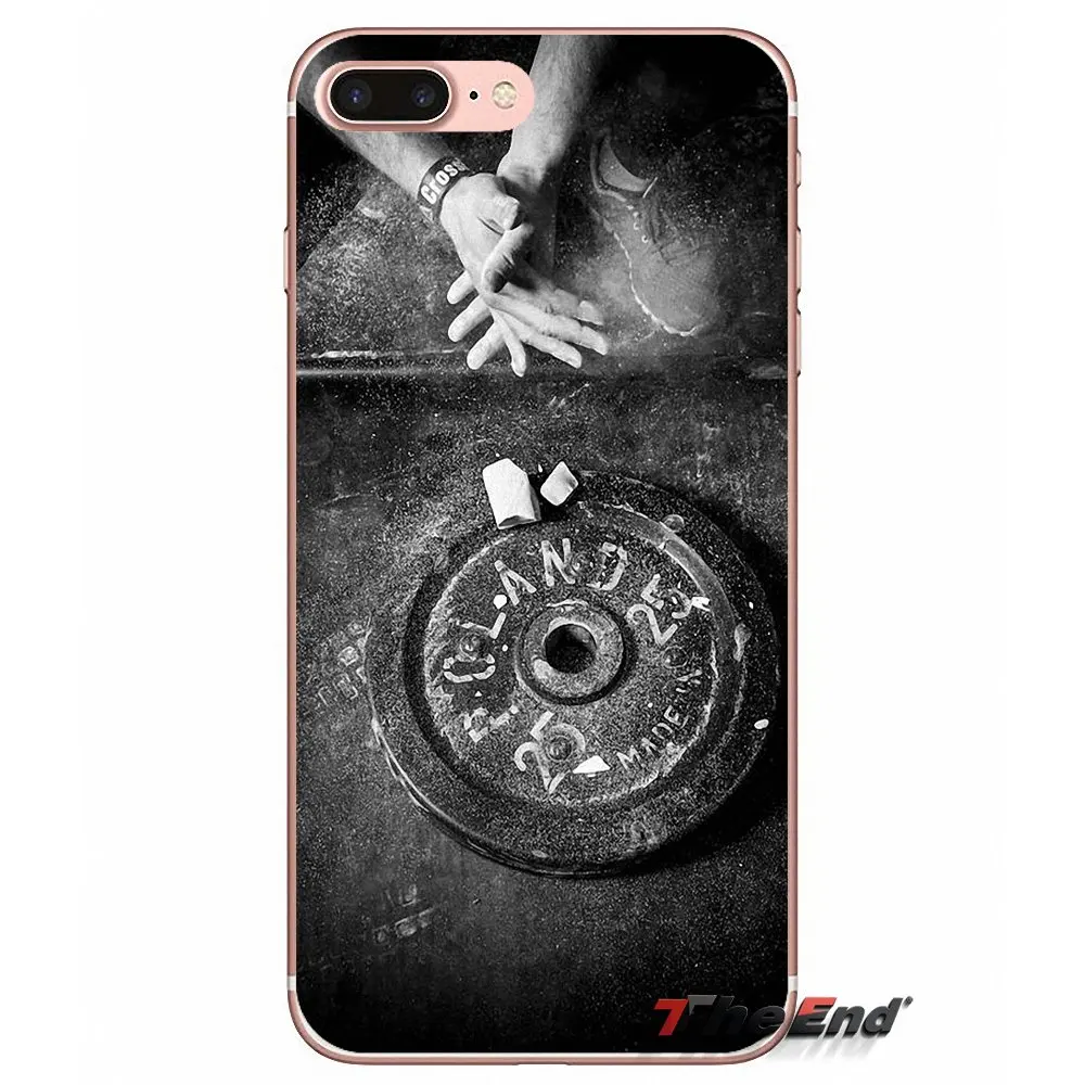 Для Apple IPhone X 4 4S 5 5S SE 5C 6 6s 7 8 плюс Plus прозрачный мягкий Чехлы Crossfit c гирями нарастить