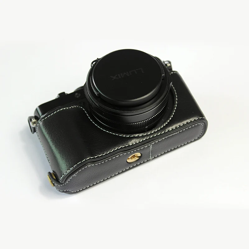 Чехол из натуральной кожи, сумка для камеры, половина крышки для Panasonic LX100II LX100M2 LX1002, портативный корпус с отверстием батареи
