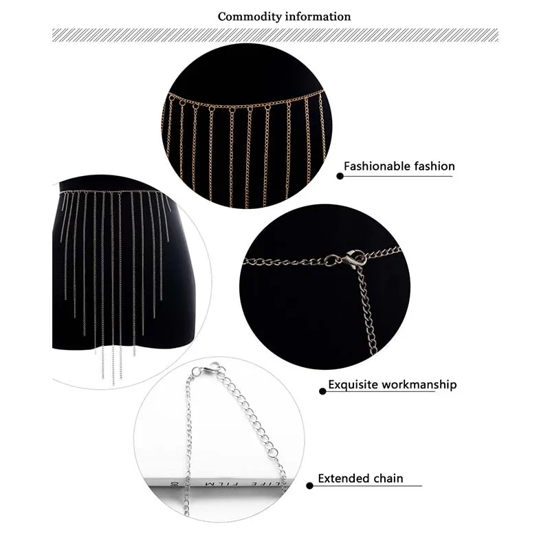 2020 богемная пляжная цепочка с кисточками металлическая на талию серебряные