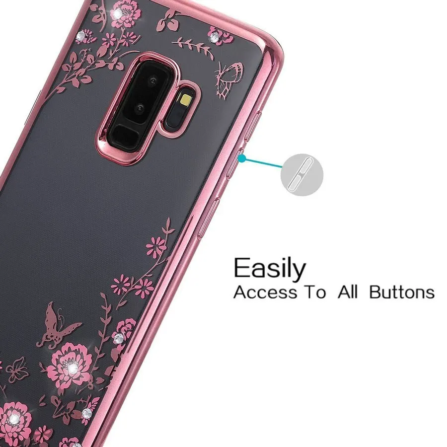 Мягкий ТПУ чехол с цветочным рисунком для samsung Galaxy S5 S6 S7 Edge S8 S9 S10 E Plus Note9 S10plus S10e