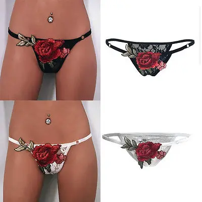Трусики стринги женские с цветочной вышивкой 2 цвета|thong knickers|thong womenunderwear panties |