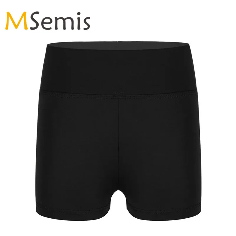 

MSemis Girls Leotard Ballet Shorts Gymnastics Boy-cut High Waist Activewear Dance Sports Shorts Bottoms for Yoga Sports Workout