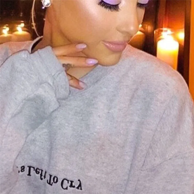 Толстовка с надписью No Tears Left To Cry Ariana Grande толстовка капюшоном принтом Wonen