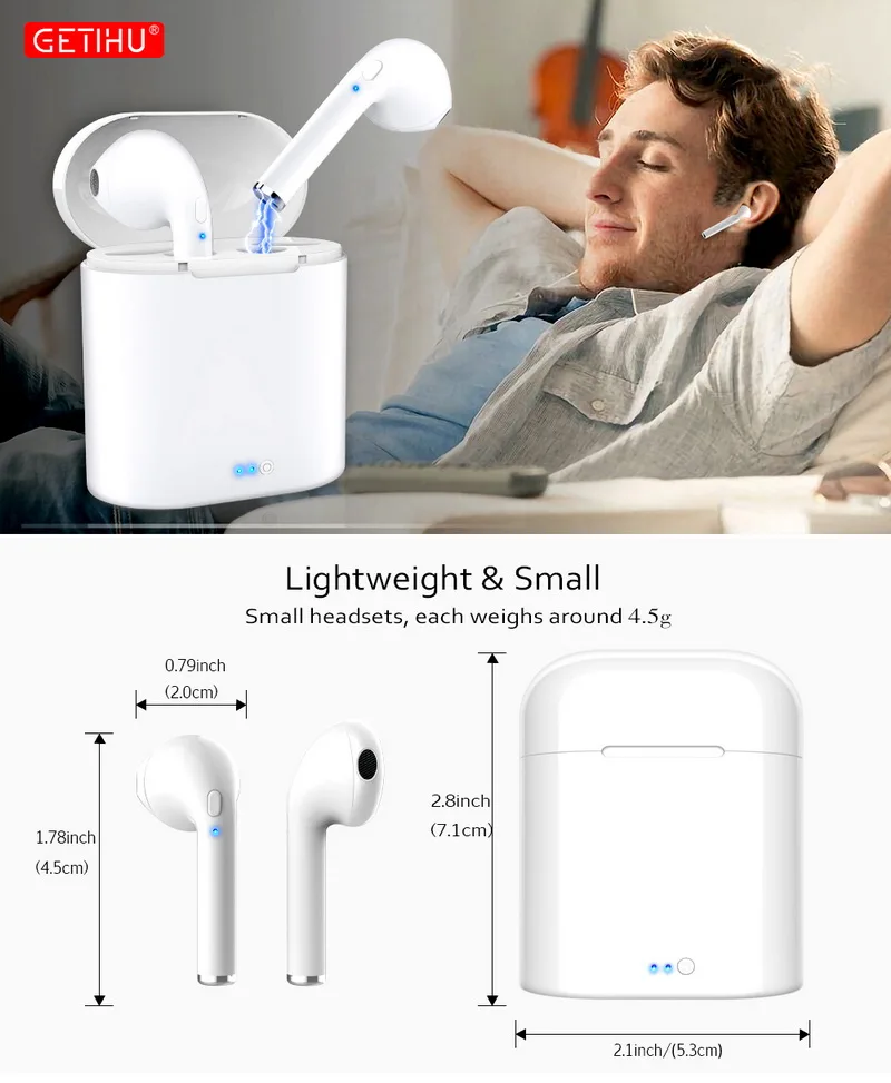 I7 i7s TWS мини беспроводные наушники Bluetooth вкладыши зарядная коробка наушники гарнитура стерео для iPhone samsung Xiaomi телефон