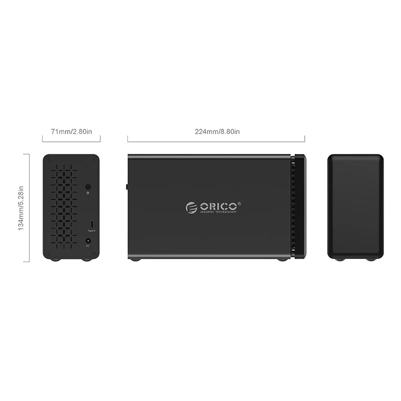 ORICO NS200C3 2 отсека тип-c жесткий диск Док-станция Поддержка 20 ТБ хранение USB3.1 5 Гбит/с UASP с 12V4A адаптер инструмент HDD корпус