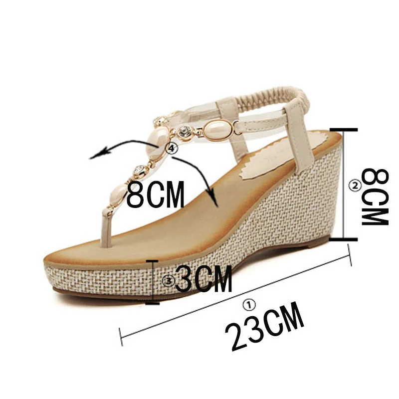 2018 туфли в богемном стиле Удобные женские босоножки Украшенные бриллиантами на