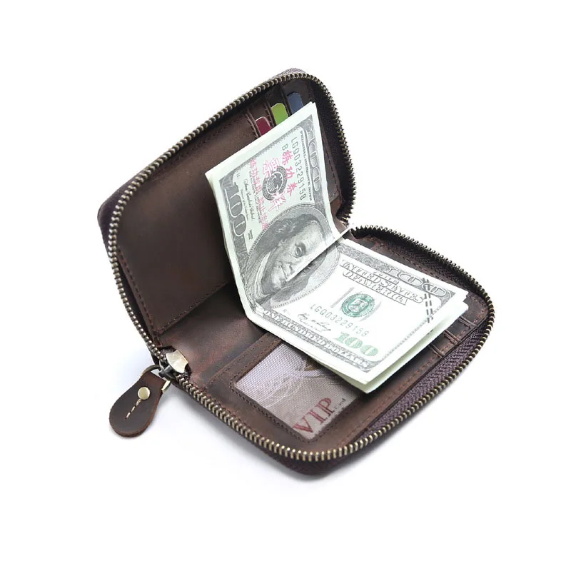 SIKU кожаный мужской Чехол-кошелек ручной работы crazy horse id card holder distress | Багаж и сумки