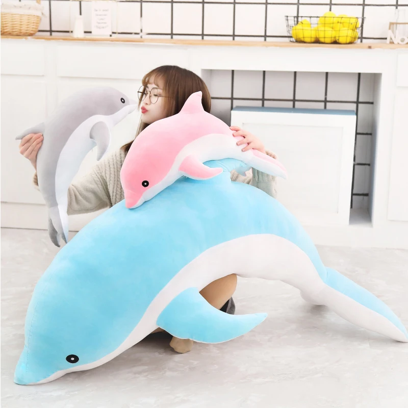 Kawaii Мягкие плюшевые игрушки дельфина 30 120 см куклы набивная хлопковая Подушка с