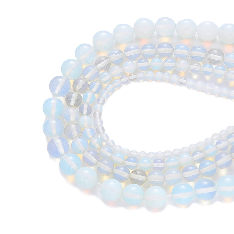 Полупрозрачный бисер Neovivi Lucky White Opal круглые свободные шарики для ювелирных