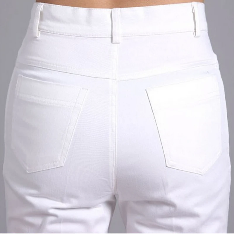 

2021 Spring Autumn Pants Women 100% Cotton Plus Size Pant High Waist Casual Pants Straight Pants For Women