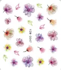 Популярный дизайн 3dводный Фиолетовый красивый цветок наклейка для дизайна ногтей Наклейка для ногтей Фольга для самостоятельного маникюра украшения