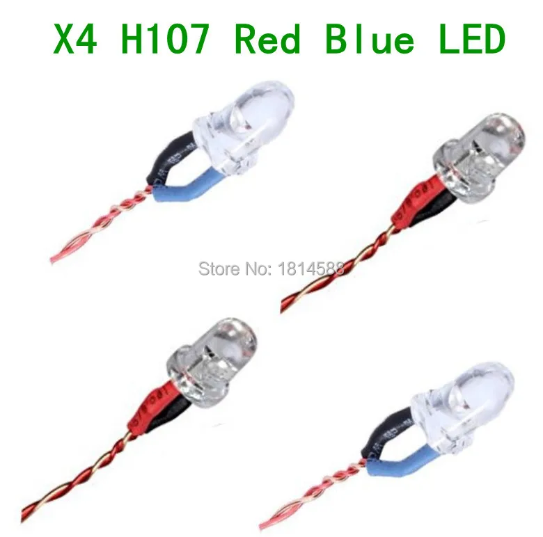 4 шт. Hubsan H107 H107L H107C H107D HUBSAN X4 красный синий светодиодный Rc запасные части