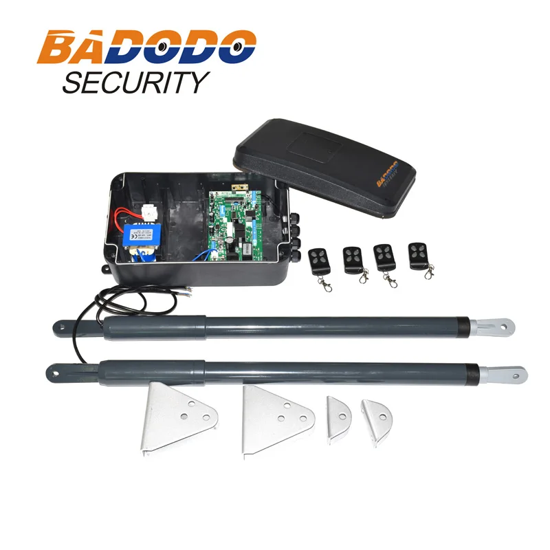 12VDC 220VAC распашные ворота мотор Телескопический моторизация комплект для двойной поддержки ворот листьев резервная батарея y на солнечных батареях