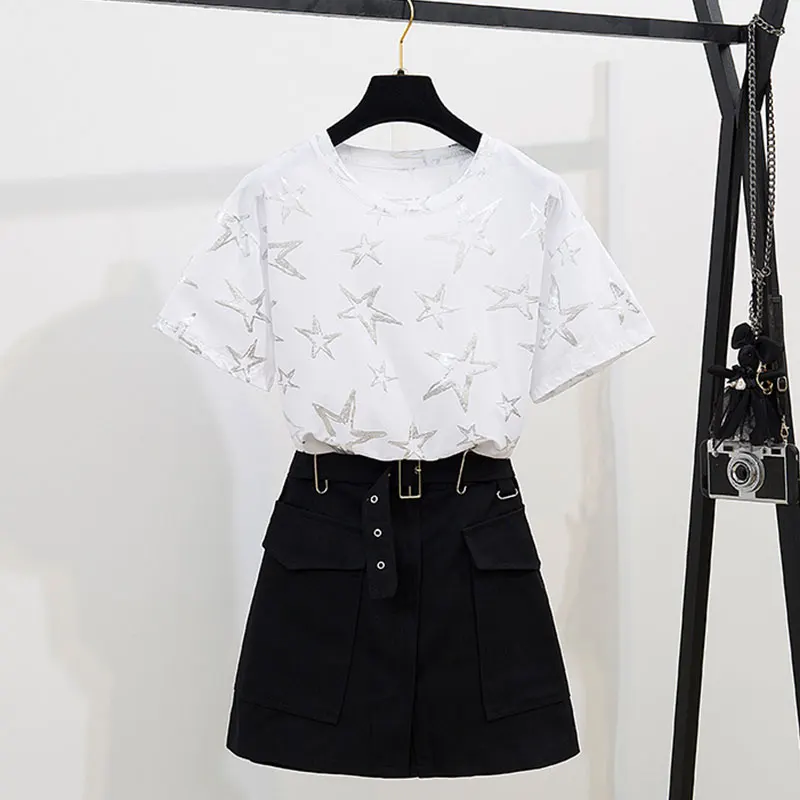 2019 Летняя женская одежда с коротким рукавом и круглым вырезом футболка принтом