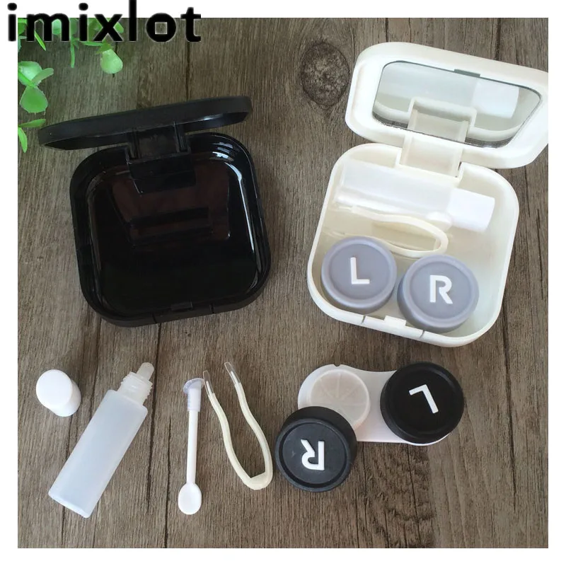 IMIXLOT милый Модный Рисунок кактуса очки для Путешествия контактные линзы коробка