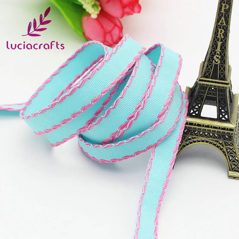 Lucia crafts, 5 ярдов/10 ярдов, 10 мм, разные цвета на выбор, корсажная лента, банты с краем, вечерние украшения, подарок, ремесло, T0402 - Цвет: sky blue  5y