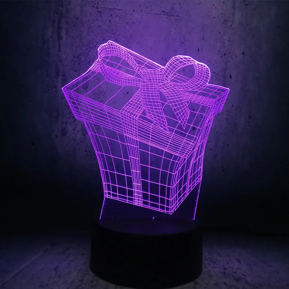 Прямая поставка Новый рождественский бокс 3D USB Люминесцентная светодиодная