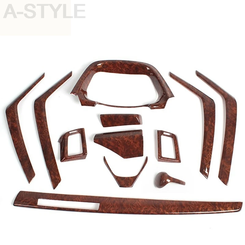 For Toyota RAV4 RAV 4 Wood Grain Color Dash Cover Gear Panel Trim Kit Full Set car styling Interior decoration