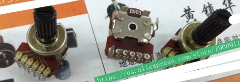 5 шт./лот Ying Jia 190 RK1212G Вертикальный двойной потенциометр B503 B50K длина ручки 16 мм цветы