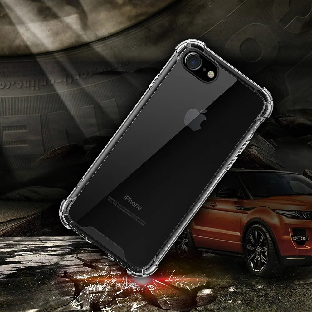 GKK Gradient for iPhone 7 Case 8 Plus X XR XS Clear Silicone Transparent Soft TPU PC Reinforced Airbag Cover Coque |