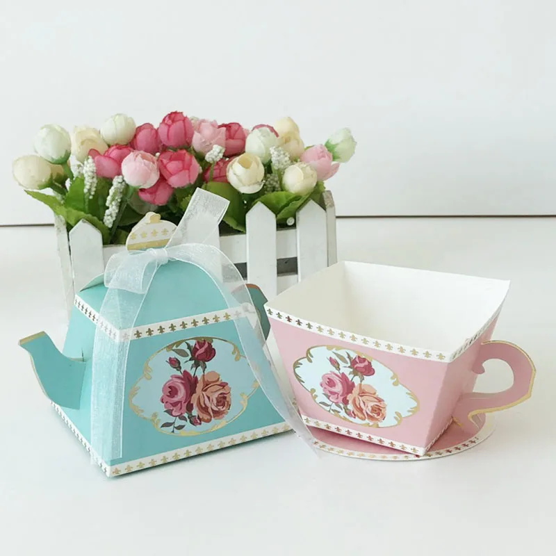 10/20/50pcs European Style Teapot Paper Gift Candy Box Wedding Party Decor Favor 