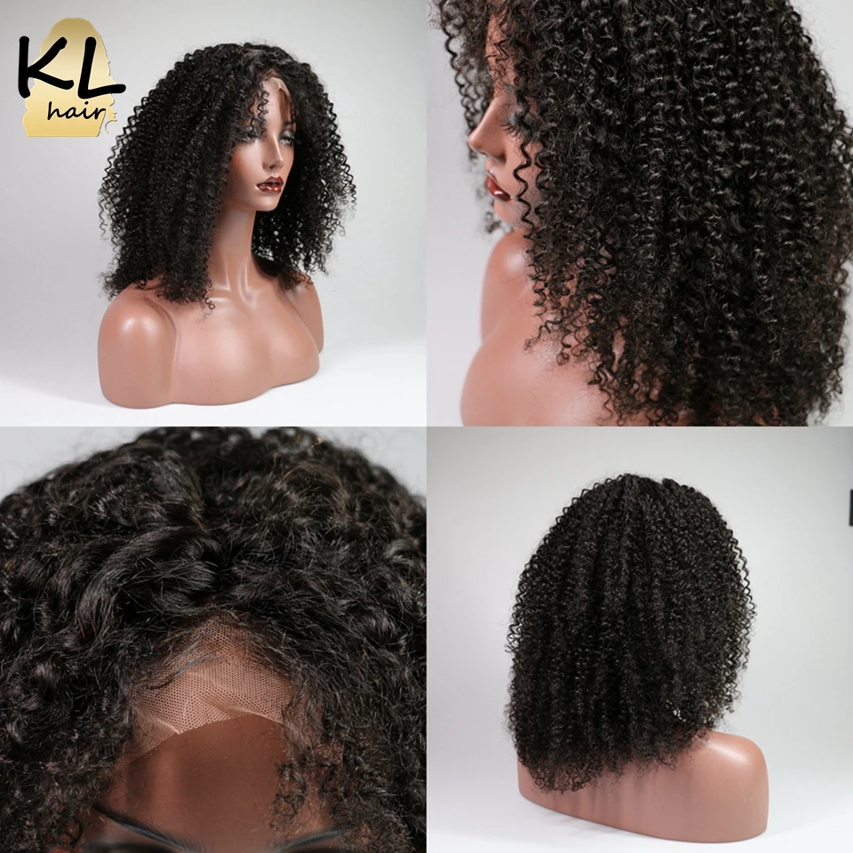 KL Hair полностью кружевные человеческие волосы парики для черных женщин афро