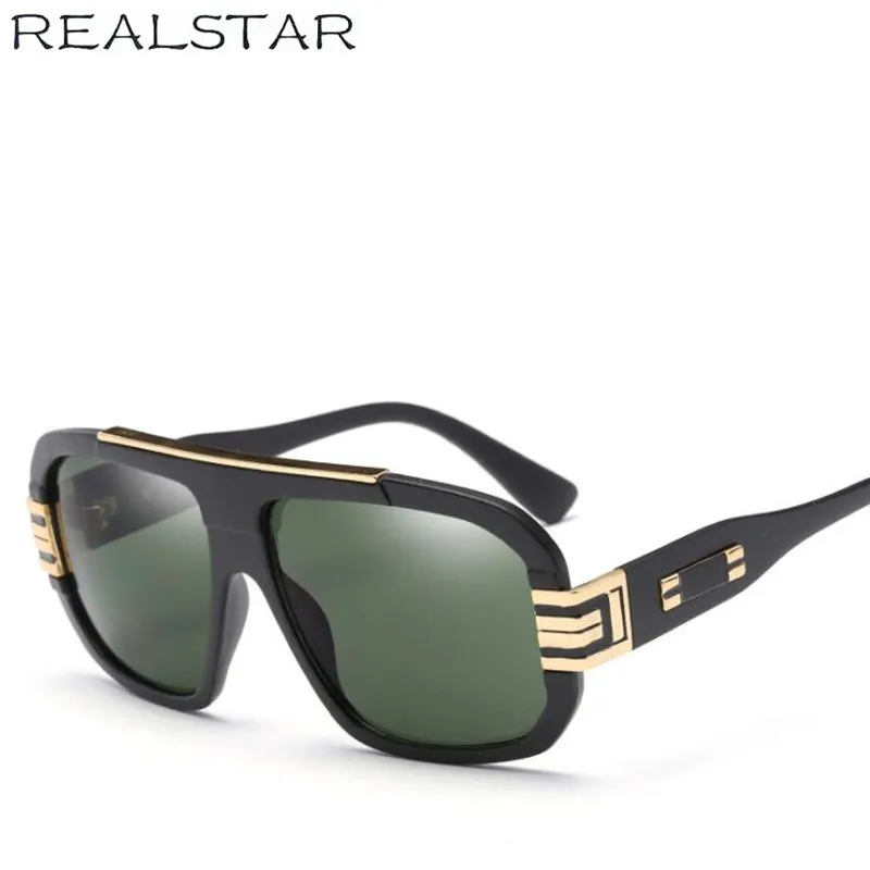 REALSTAR 2018 Модные солнцезащитные очки Для мужчин плоский верх Брендовая