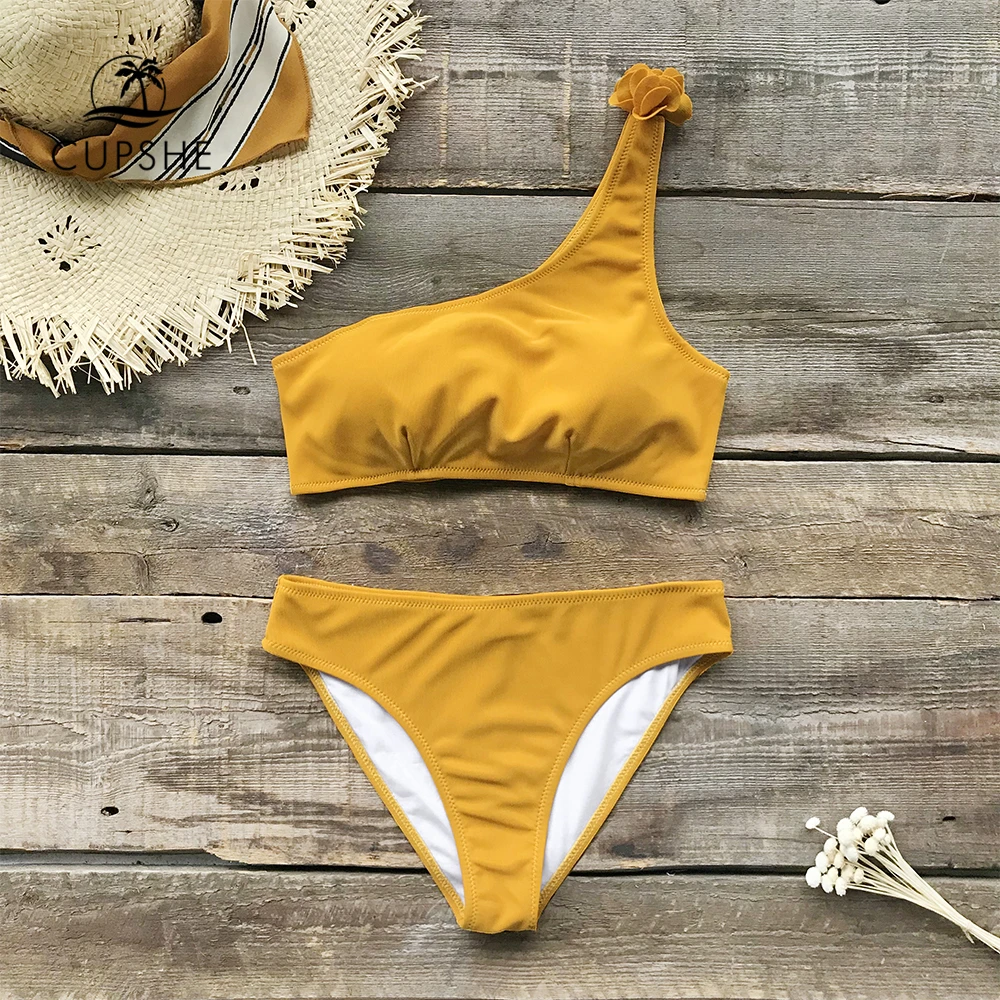 CUPSHE зеленый и цветочный на шнуровке комплект бикини бретельках для женщин Scalloped