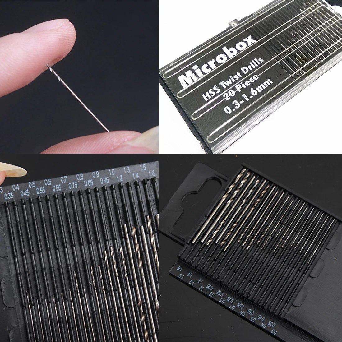 Mini Drill bit 0.3mm-1.6mm High Speed Steel HSS Micro Twist Bit Set Model Craft With Case Repair Parts 20Pcs | Инструменты