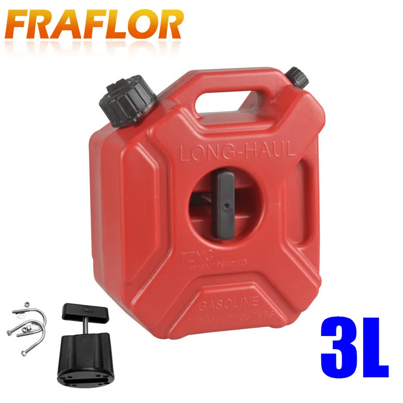 3L Red with lock 3л 5л 6л 10л Красный Черный Зеленый топливные бочки газ запасной контейнер антистатические канистра Polaris топливо бензин дизель бак Jerrycan - Название цвета: 3L Red with lock