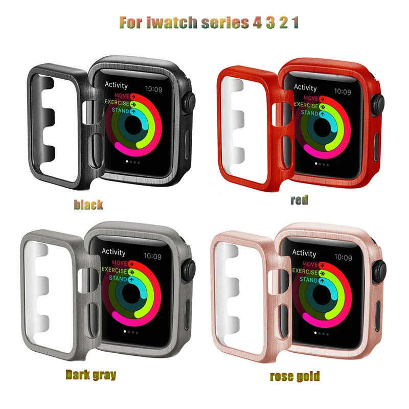 Матовый металлический корпус для Apple Watch случае 42/38/44/40 мм совместимый для iWatch серии 4 3 2 1 мужчины и женщины часы защитный чехол