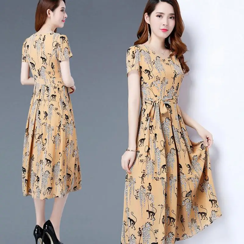 Yfashion Для женщин длинные Стиль футболка с круглым воротом и короткими простые