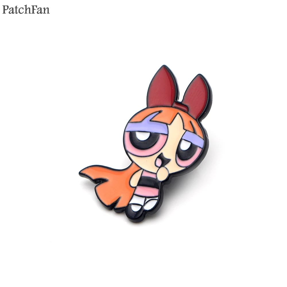 Patchfan пауэрпуф девушки цинк эмаль булавки для мужчин Дети Мультяшные Броши para рубашка одежда рюкзак ювелирные изделия значки A0924