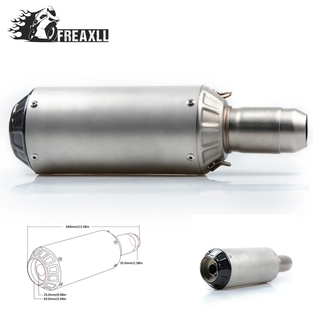 

Универсальные выхлопные трубы 36-51 мм для мотоциклов, выхлопные трубы для мотоциклов, велосипедный глушитель для Kawasaki Z 800, Suzuki GSX 1300 R hayabus