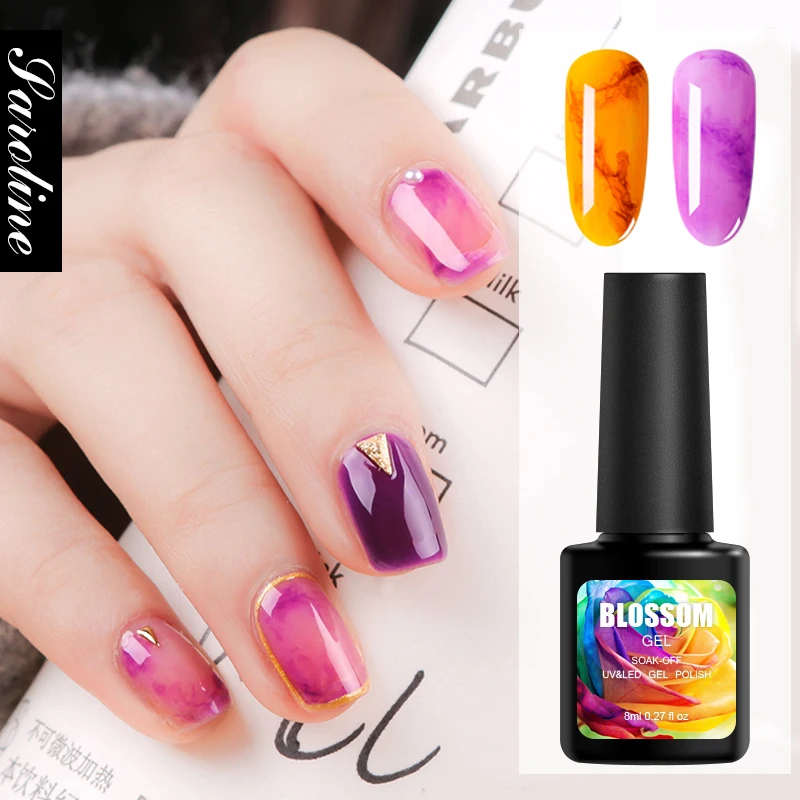Blossom Gel Varnishes UV Led Nail Lacquer Semi-permanent Smear glue 8ML Polish DIY Flowers Design | Красота и здоровье