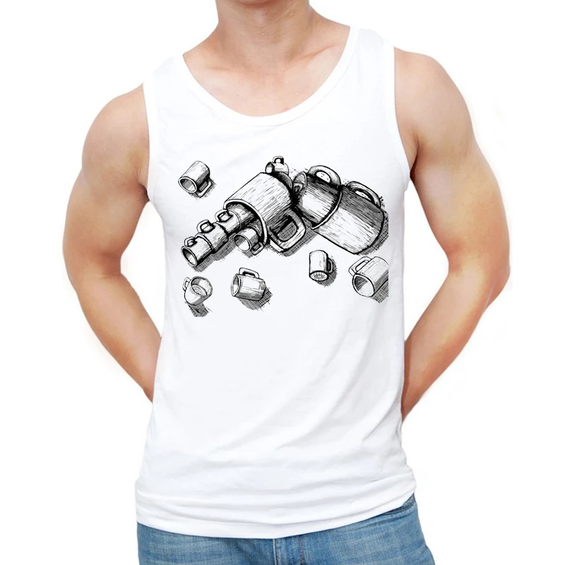 Новинка 2018 летняя Мужская модная Винтажная Майка с принтом оружия хипстерские